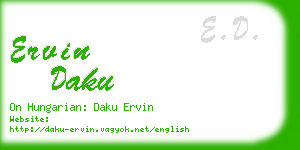 ervin daku business card